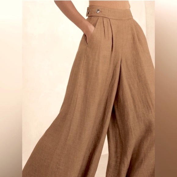 BANANA REPUBLIC LINA LINEN WIDE-LEG PANT - Picture 1 of 14